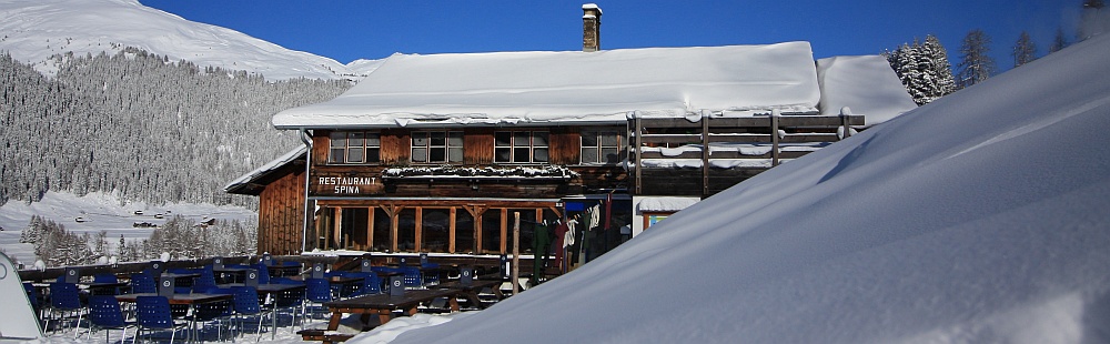 Terrasse vom Restaurant Spina im Winter